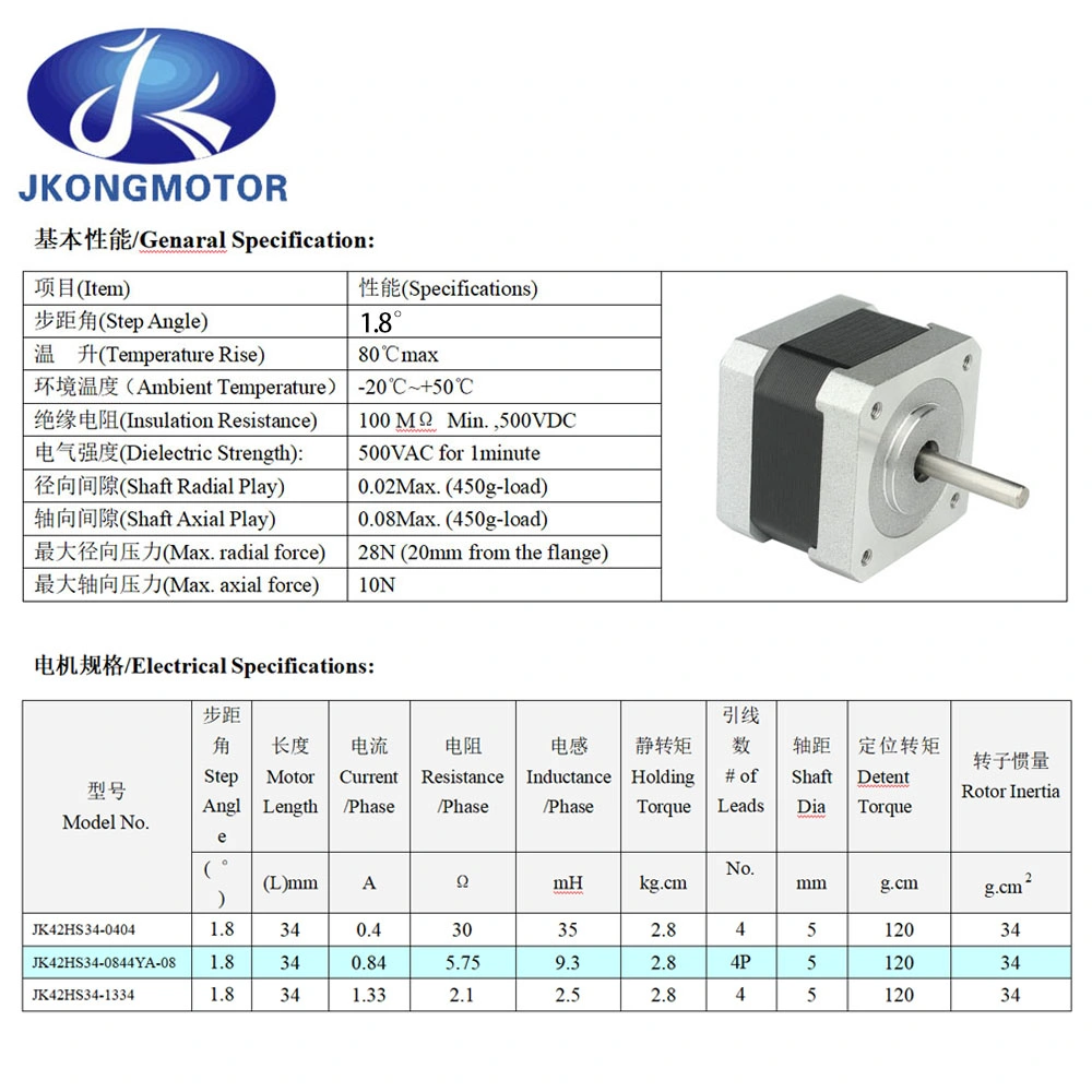 1.8 Degree NEMA17 60mm Body Length Hybrid Gear Stepper Motor Driver with 1.7A Rated Current